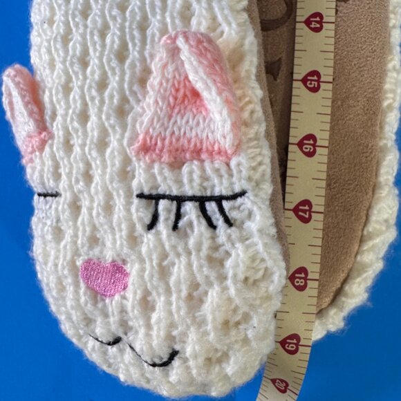 Cute & Cozy Just Cozy Knit Slipper Socks W/ Adorable Llama Face Design S/M Size - Picture 5 of 11